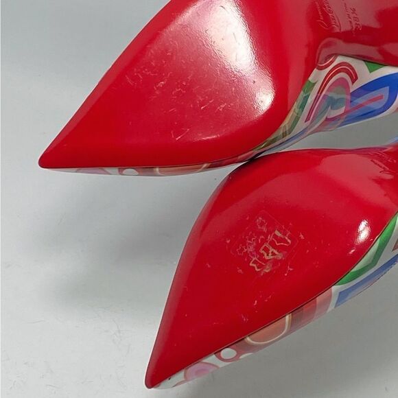 Christian Louboutin Hot Chick Print Pointed Toe Pump size 38.5 - Picture 12 of 13